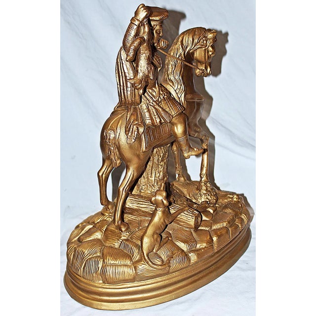 Hollywood Regency Gilded Terracotta Figurine For Sale - Image 4 of 8