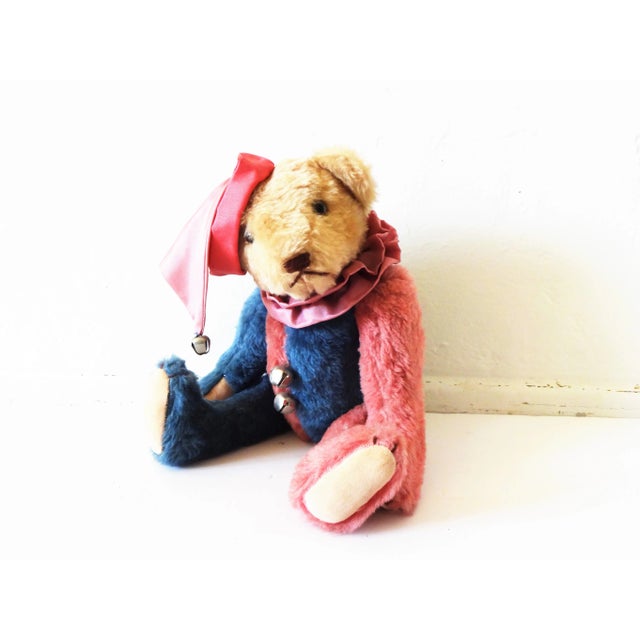 English 1980s Harlequin Collector's Teddy Bear For Sale - Image 3 of 8