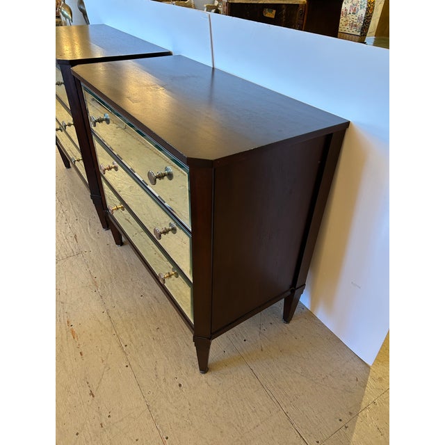 Ethan Allen Ethan Allen Mahogany & Mirrored Dresser Nightstands For Sale - Image 4 of 12
