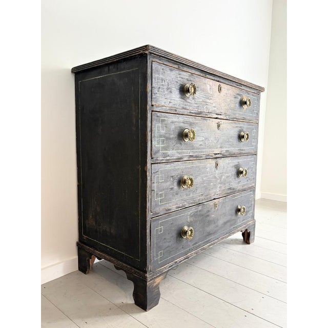 Regency Chest of Drawers with Geometric Stencilling For Sale - Image 4 of 14
