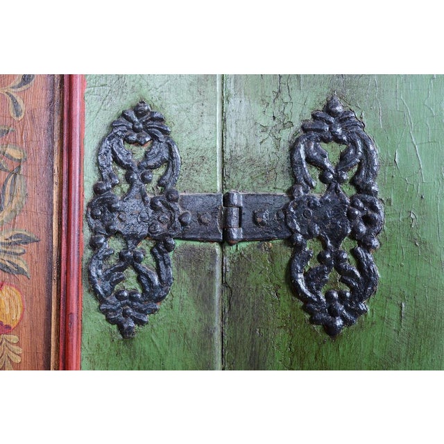 Czech Baroque Wardrobe in Painted Spruce, 1800s For Sale - Image 9 of 18