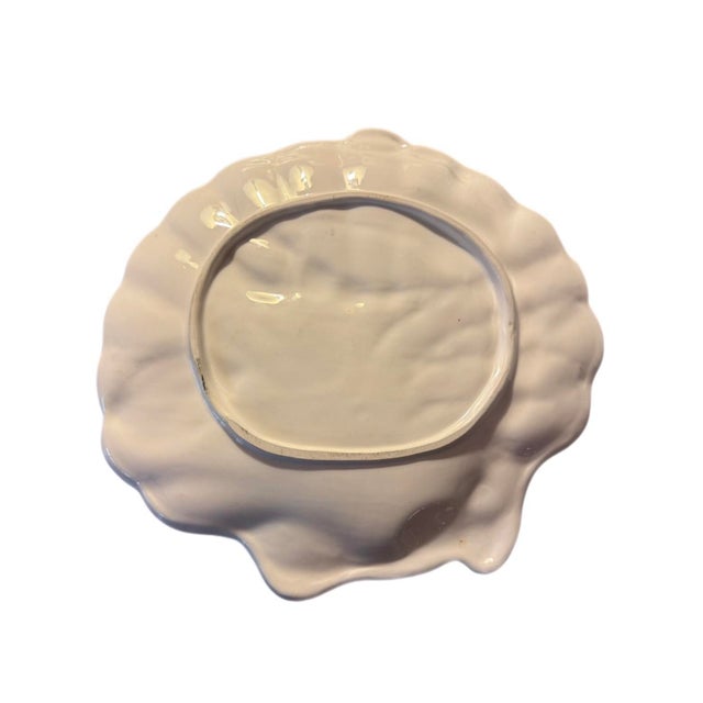 Red Late 20th Century Hand-Painted Raised Lobster & Lemon Ceramic Platter For Sale - Image 8 of 8