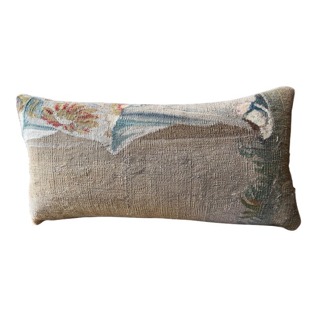 17th Century Brussels Tapestry Pillow With Baroque For Sale