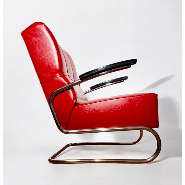 Set of Bauhaus Modern Club Chairs from Mauser Werke, Mod. RS8049, Germany, 1935, Chrome-Plated Tubular Steel Cantilever Armchair For Sale - Image 14 of 16