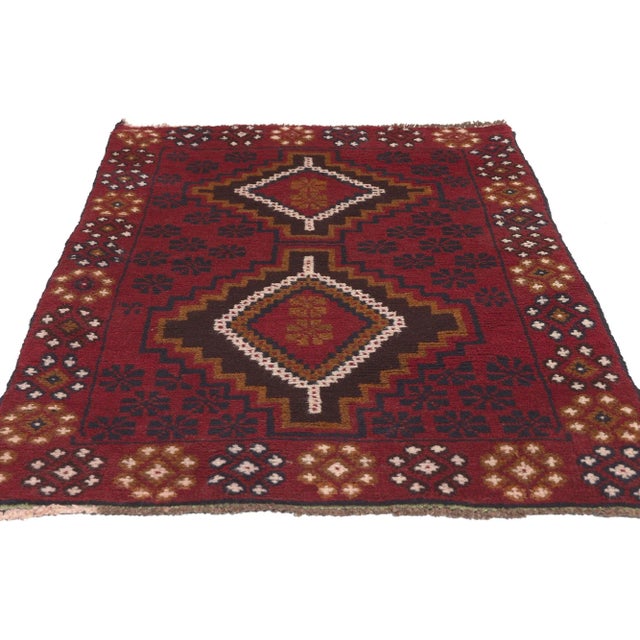 Tribal Mid 20th Century Vintage Afghan Baluch Rug, 02'09 X 04'07 For Sale - Image 3 of 10