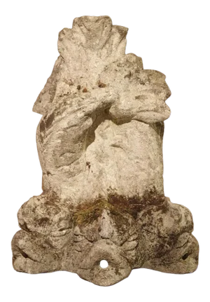 Antique French Stone Fountain Piece With Triple Dolphin Spouts, Circa 1900