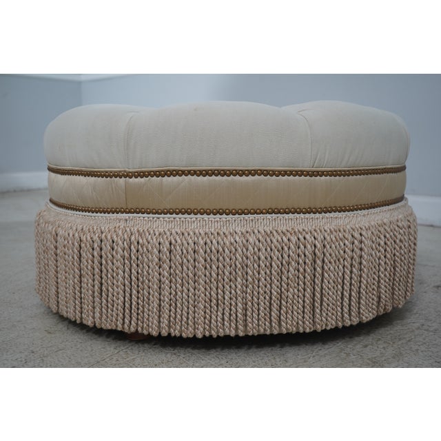 Age: Approx: 10 Years Old Details: High Quality Construction Tufted Suede Seat Nice Decoration Tassel Trim Un-Marked As To...