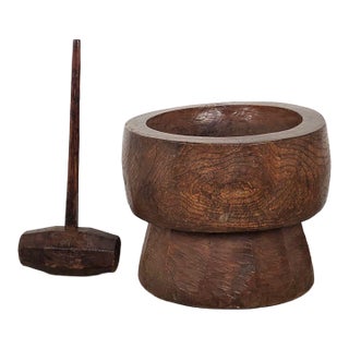 Rare Large Usu (Rice Pounder) in Keyaki Wood, Meiji Period Circa 1880 For Sale