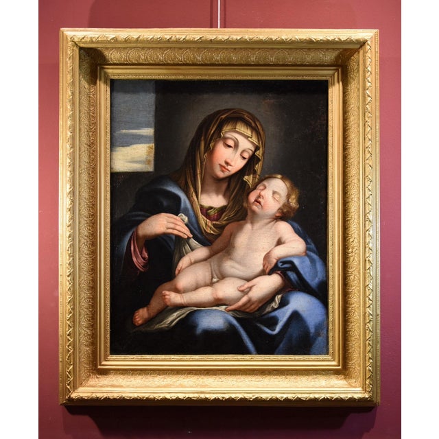 Giovan Battista Salvi / Il Sassoferrato, Madonna & Child, 1660, Oil on Canvas, Framed For Sale - Image 15 of 15