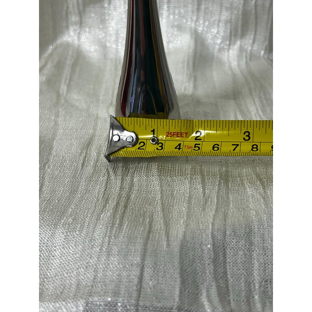 Mid 20th Century Vintage Hollywood Regency Chrome Swan Bud Vase, Sculptural Mid-Century Decor For Sale - Image 5 of 10