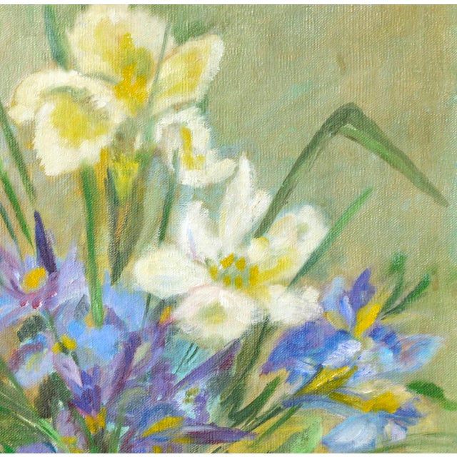 American Vintage Still Life -- Yellow & Blue Floral by Doro For Sale - Image 3 of 8
