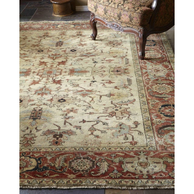 Exquisite Rugs Serapi Hand knotted Wool Ivory/Red Rug-14'x18' For Sale - Image 4 of 6