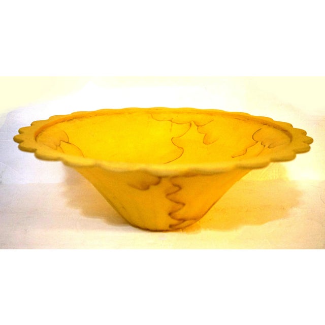 1920s Art Nouveau Yellow Studio Amber Glass Ceiling Mount For Sale - Image 11 of 11