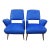 Near Pair of Italian Gio Ponti inspired lounge chairs. This stunning complementary pair of Italian Mid-Century Modern...
