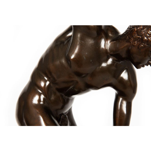 Antique Italian Grand Tour Bronze Sculpture “Disc Thrower” or Discobolus For Sale - Image 12 of 18