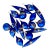 Mid-Century Hollywood Regency Petite Blue Glass Ornaments - Set of 17, Christmas For Sale