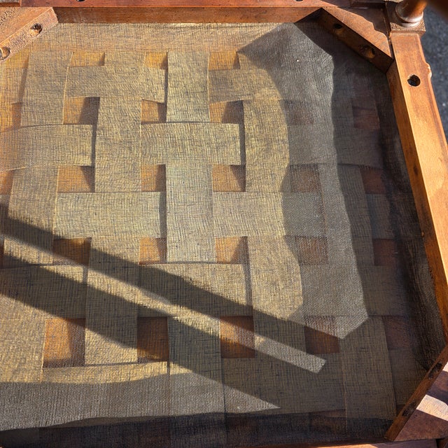 Wood Pair of English Aesthetic Movement Walnut X-Frame Stools With Turned Legs and Purple Velvet Upholstery, Late 19th Century For Sale - Image 7 of 7