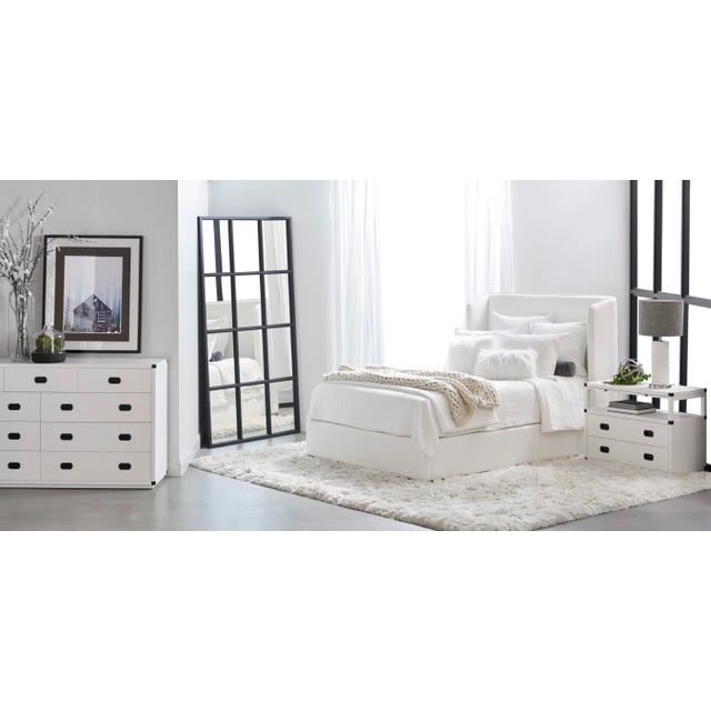 Stewart Upholstered Oak Bed, Queen For Sale - Image 10 of 11