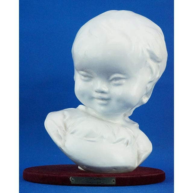 Futuristic Bust of Girl by Domenico Matteucci, Mid-20th Century For Sale - Image 10 of 18