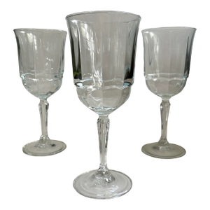 Vintage Arcoroc Goblets Arcade Bengale Pattern – Large French Wine Glasses - Set of 3