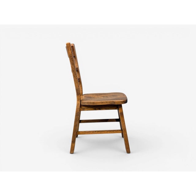 Belgian Modern, Six Brutalist Dining Chairs, Oak, Belgium, 1970s For Sale - Image 11 of 13