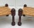 Vintage Woven Jute and Mahogany Stools - Set of 3 For Sale - Image 9 of 12