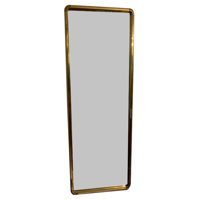 Large Brass Mirror, Italy, 1950s For Sale