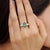 Modern Mid Century Style 2.54 Ct Oval Emerald & Marquise Diamond Ring in 925 Silver Size 7.5 For Sale - Image 6 of 14