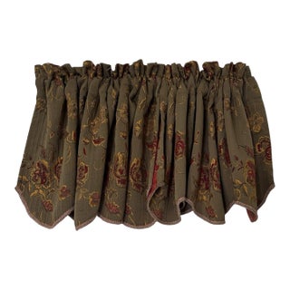 Vintage Green Floral Valances 18x55 Each One Pair For Sale