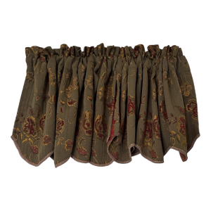 Vintage Green Floral Valances 18x55 Each One Pair