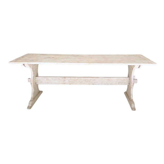 Gustavian (Swedish) 19th Century Swedish Painted White Farm Table For Sale - Image 3 of 5