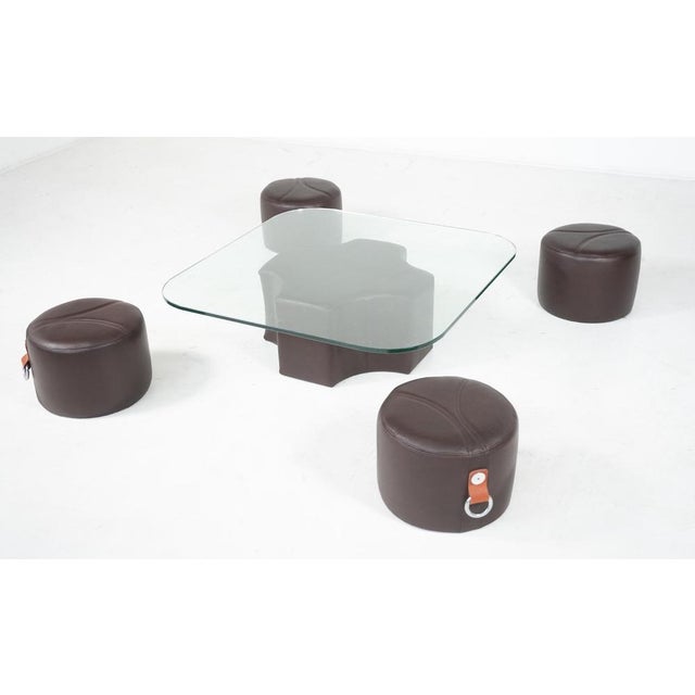 1970s Coffee Table and Stools from Guido Faleschini, 1970s, Set of 5 For Sale - Image 5 of 11