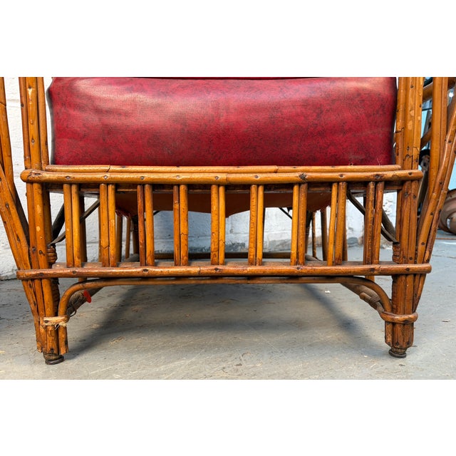 Vintage Art Deco Split-Reed Wicker Lounge Chairs For Sale - Image 9 of 12