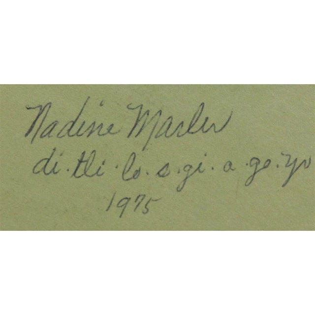 Original Signed "Women Gathering" by Nadine Marler 20th C. Cherokee, 1975 For Sale - Image 4 of 4