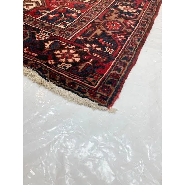 Textile 1960's Vintage Persian Heriz, 6'6" X 9'8" For Sale - Image 7 of 8