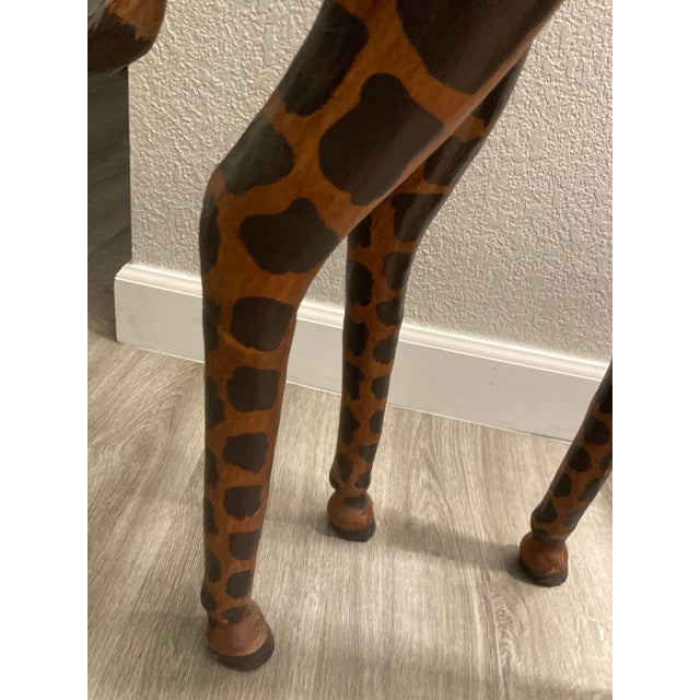 Tall 4ft - Vintage Leather Wrapped Giraffe Sculpture For Sale - Image 12 of 13