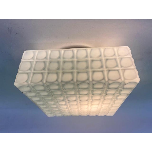 1970s Mid-Century Milk Glass Flush Mount or Wall Light, Former Czechoslovakia, 1970s For Sale - Image 5 of 10