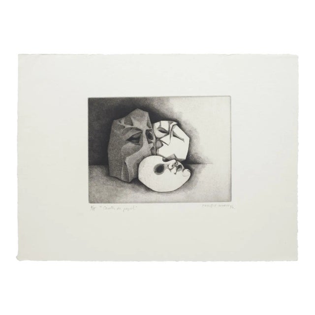 Enrique Marin, Caretas Paper, 1974, Original Etching For Sale