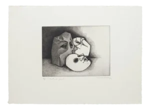 Enrique Marin, Caretas Paper, 1974, Original Etching