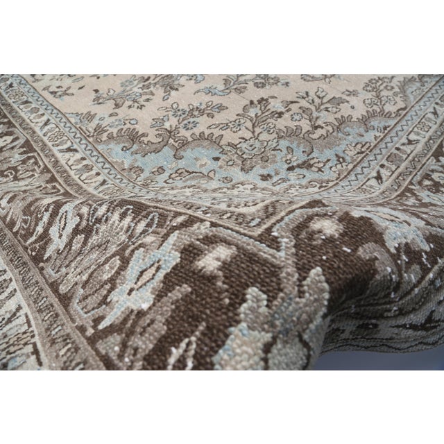 Mid 20th Century Handwoven With Intricate Floral and Geometric Motif - Ideal for Living Rooms Studies or Curated Interiors -9' 10'' X 13' For Sale - Image 12 of 13