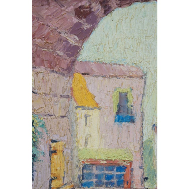 Late 20th Century Helen McRae Impressionist European Cityscape Oil Painting on Board 11" For Sale - Image 11 of 11
