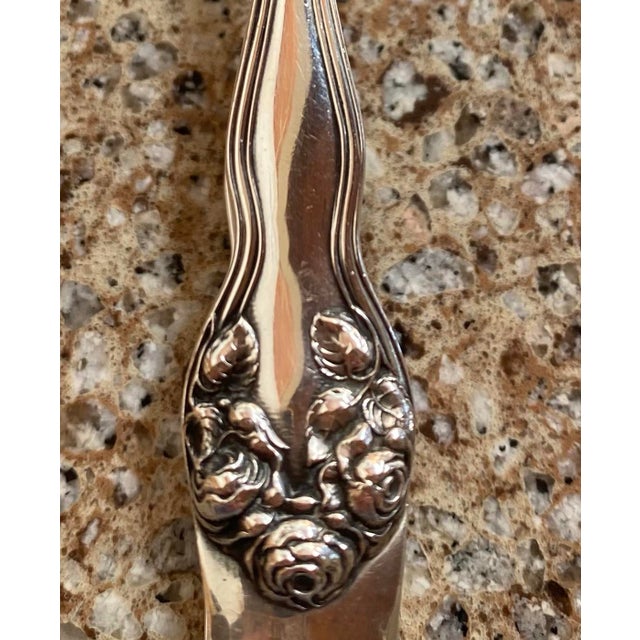 1900 - 1909 Sterling Silver ‘Tongs, Watson and Newell, ‘Wedding Rose’ Pattern For Sale - Image 5 of 9