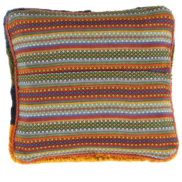 This Gabbeh pillow is made of high-quality LAMBS WOOL The piece was crafted with good workmanship. Gabbeh Pillows are made...