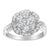 14K White Gold Floral Cluster Diamond Ring (1.0 Cttw, H-I Color, SI2-I1 Clarity) - Size 6 For Sale - Image 4 of 7