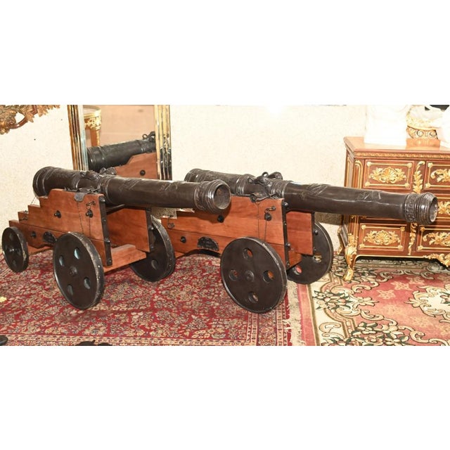 Large French Bronze Cannons, Set of 2 For Sale - Image 15 of 15