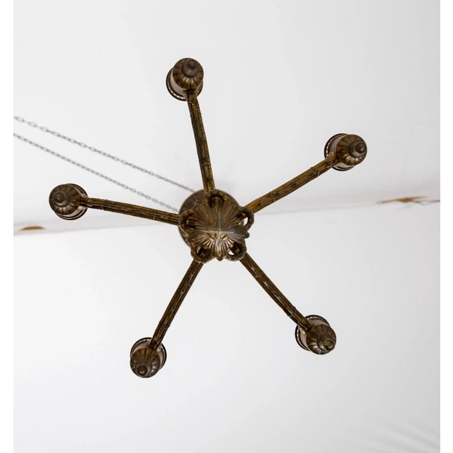 Early 20th Century Metalwork Radial Webs Chandelier For Sale - Image 9 of 10