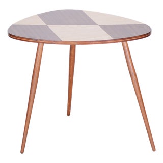 Mid-Century Small Table in Beech and Umakart, Czech, 1950s For Sale