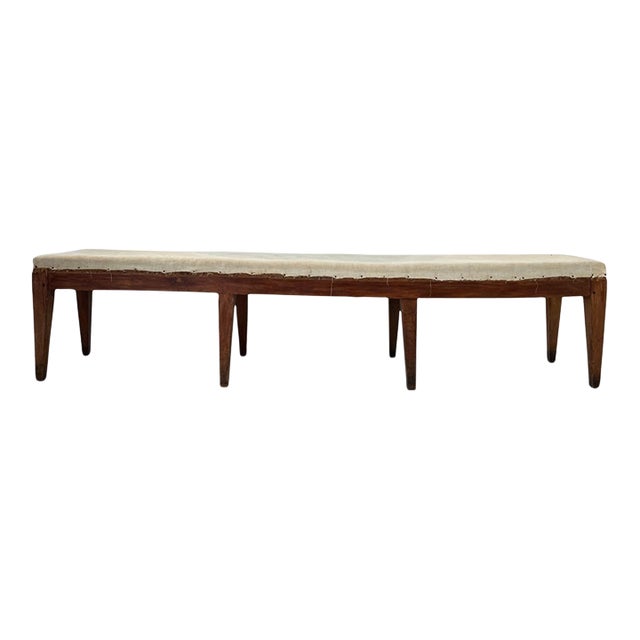 18c French Antique Directoire Walnut Bench For Sale