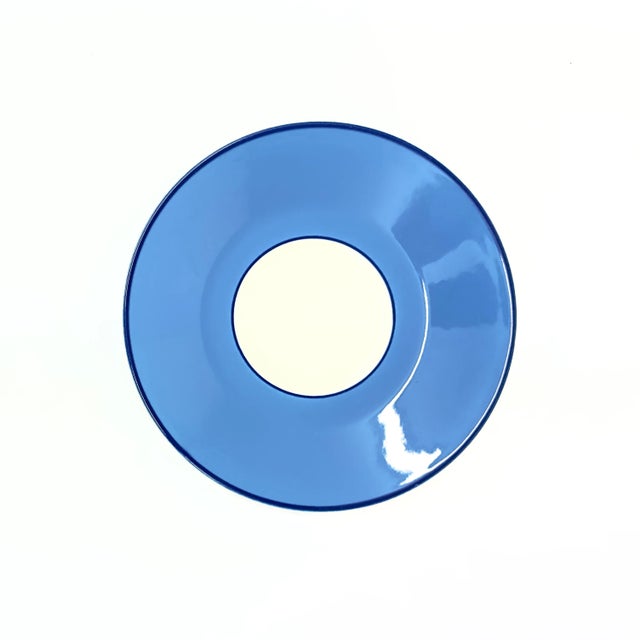 Mid 20th Century Wide Band Cool-Toned Wall Plate Curation - Group of 7 For Sale - Image 5 of 12