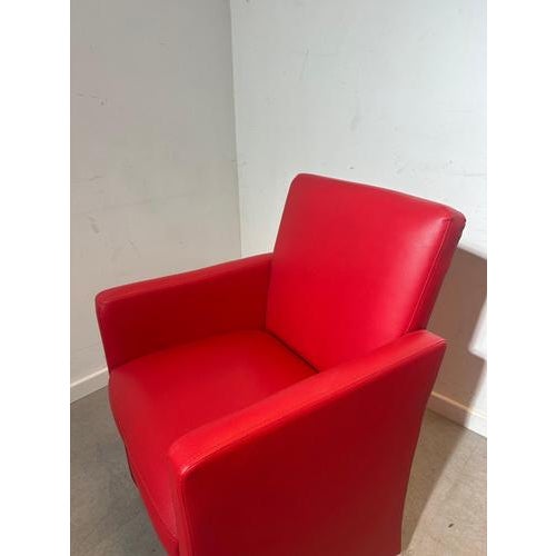 Vintage Red Armchairs, Set of 6 For Sale - Image 3 of 5
